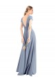 Affordable Plunging V-Neck Cap Sleeves Stretch Crepe Prom Dress with Front Slit Canada