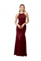 Affordable Fit and Flare Halter Neckline Stretch Crepe Prom Dress with Strappy Back Canada