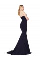 Affordable Sweetheart High Neck Sweep Train Sleeveless Crepe Prom Dress Canada
