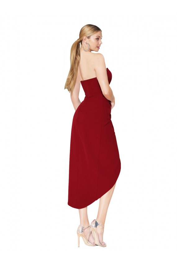 Affordable Cocktail Length Sweetheart Mermaid Wrap Crepe Prom Dress Canada
