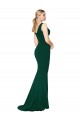 Affordable V-Neck Floor Length Long Crepe Mermaid Prom Dress Canada