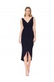 Affordable Short Knee Length V-Neck Crepe Cocktail Wrap Cocktail Prom Dress / Homecoming Dress Canada