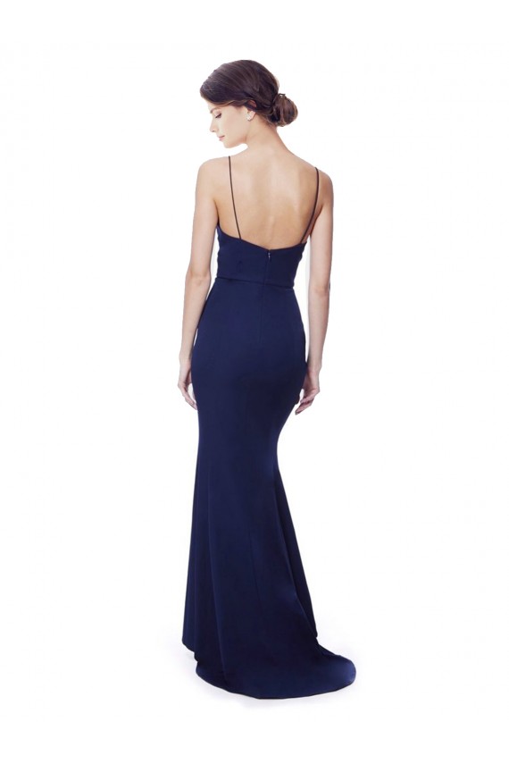 Affordable Deep V-Neck Spaghetti Straps Mermaid Crepe Prom Dress Canada