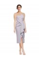Affordable Short Strapless Crepe Cocktail Prom Dress / Homecoming Dress with Ruffles Canada