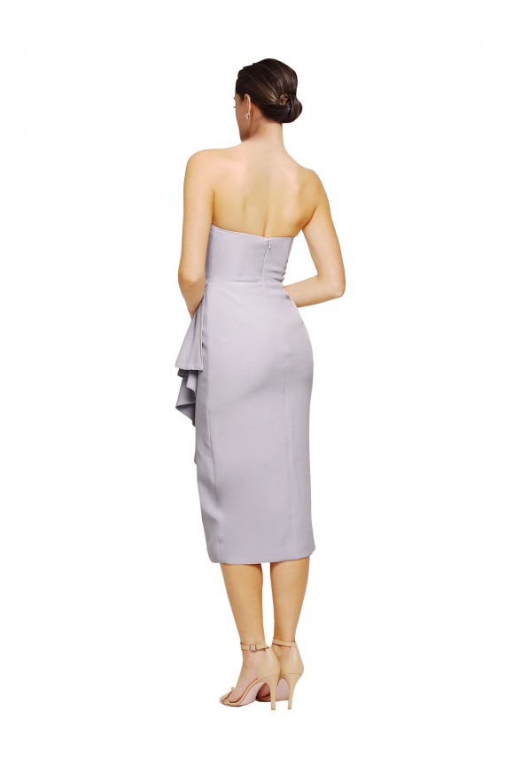 Affordable Short Strapless Crepe Cocktail Prom Dress / Homecoming Dress with Ruffles Canada
