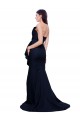 Affordable Long Strapless Sweep Train Low Back Crepe Prom Dress Canada