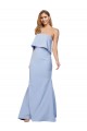 Affordable Strapless Full Length Crepe Prom Dress with Bodice Overlay Canada
