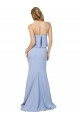 Affordable Strapless Full Length Crepe Prom Dress with Bodice Overlay Canada