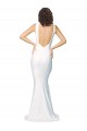 Affordable High Neck Low V-Back Long Crepe Prom Dress Canada