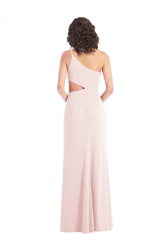 Affordable Flirty One Shoulder Midriff Cutout Maxi Crepe Prom Dress Canada