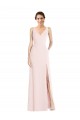 Affordable Square Neck Low Back A-Line Prom Dress with Front Slit and Pockets Canada