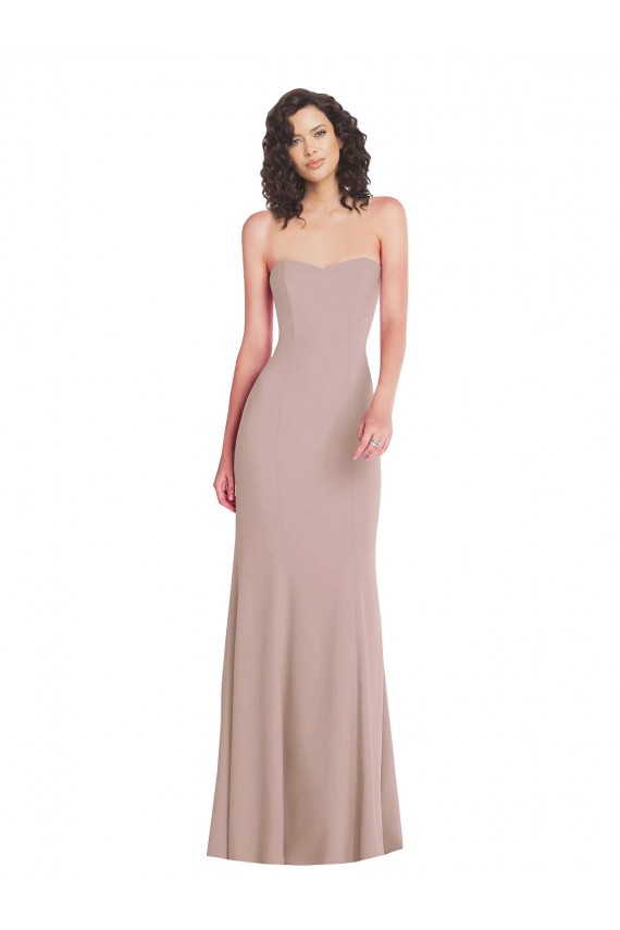 Affordable Strapless Princess Line Crepe Mermaid Prom Dress Canada