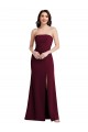 Affordable Strapless Crepe Maxi Prom Dress with Front Slit Canada