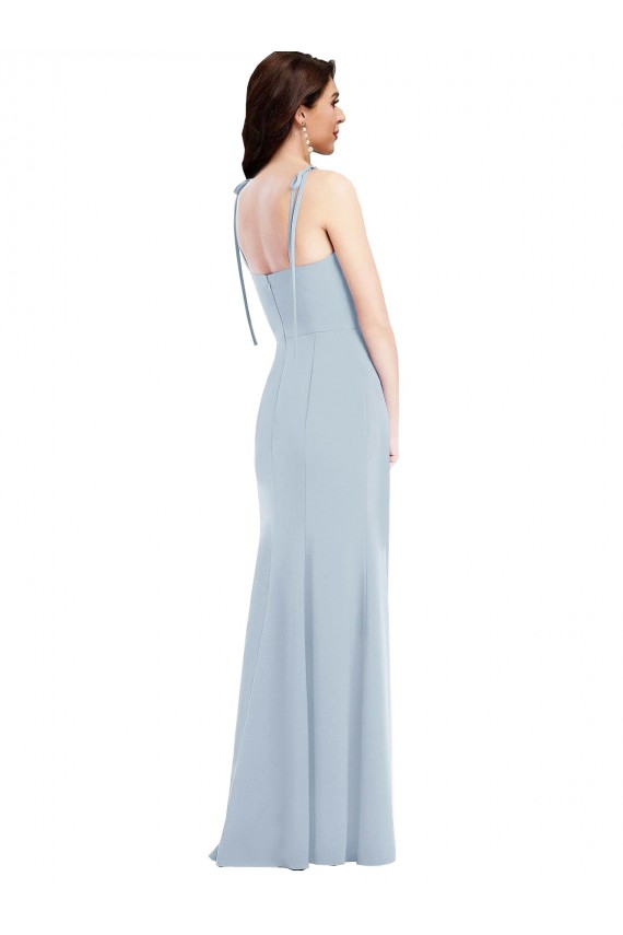 Affordable Bustier Style Crepe Prom Dress with Bow Straps Canada