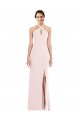 Affordable Criss Cross Halter Princess Line Trumpet Crepe Prom Dress Canada