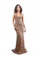 Affordable Floral Patterned Backless V-Neckline Sequin Prom Dress Canada