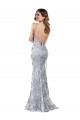 Affordable Silver V-Neckline Backless Floral Patterned Sequin Prom Dress Canada