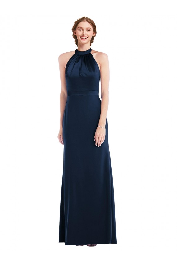 Affordable High Neck Open Back Long Maxi Prom Dress Canada