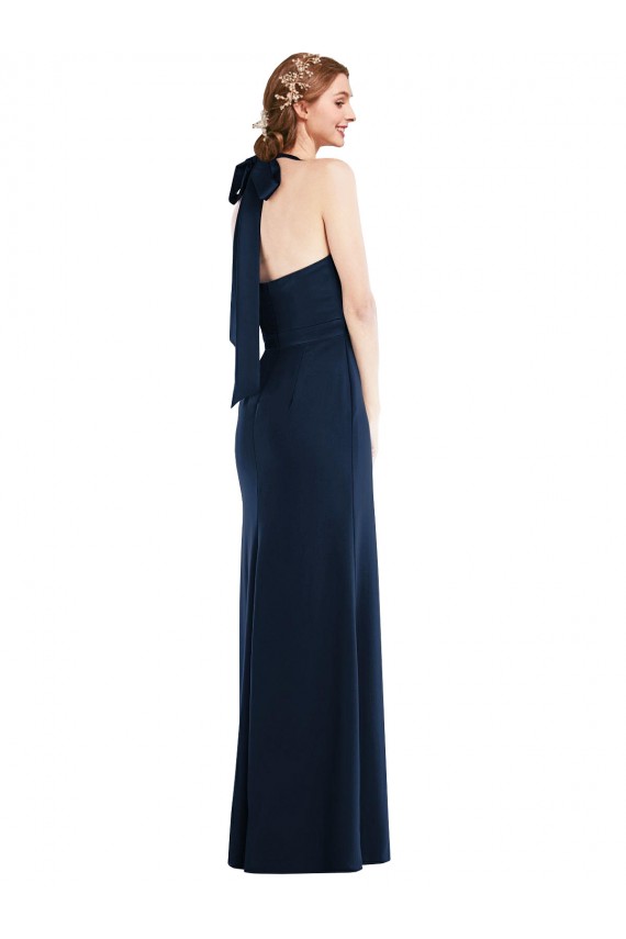 Affordable High Neck Open Back Long Maxi Prom Dress Canada