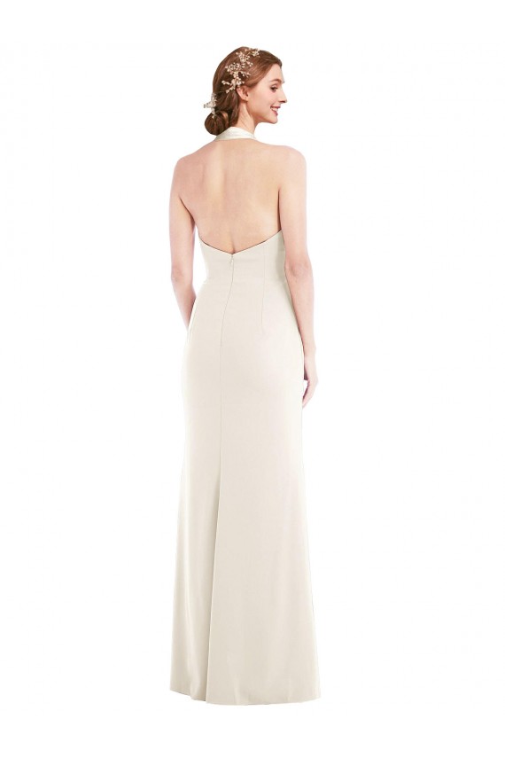 Affordable Halter Tuxedo Maxi Prom Dress with Front Slit Canada