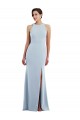 Affordable Cutout Open Back Halter Maxi Crepe Prom Dress with Scarf Tie Canada