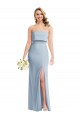Affordable Strapless Overlay Bodice Crepe Maxi Prom Dress with Front Slit Canada