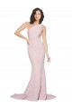 Affordable Long Sweep Train One Shoulder Crepe Prom Dress with Side Leg Split Canada