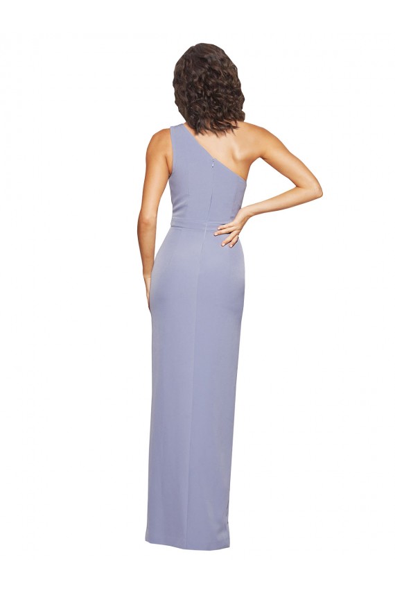 Affordable Floor Length One Shoulder Crepe Prom Dress with Pencil Skirt and Side Split Canada