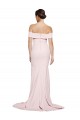 Affordable Off Shoulder Long Crepe Prom Dress with Straight Neckline and Side Split Canada