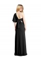 Affordable Pleated One Shoulder Flutter Sleeves Slim Crepe Prom Dress Canada