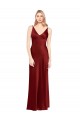 Affordable Full Length Long Stretch Satin Slip Prom Dress V-Back Canada