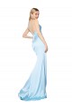 Affordable Double Straps V-Neck Sleeveless Stretch Satin Prom Dress with High Slit Canada