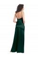 Affordable Long Slim Scoop Neck Stretch Satin Prom Dress with Open Back Canada