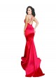 Affordable Mermaid Open Back Long Stretch Satin Prom Dress with High Slit Canada