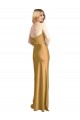 Affordable Sleek Strapless Long A-Line Stretch Satin Prom Dress Canada