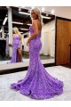Affordable A-Line Sweetheart Sleeveless Long Velvet Sequin Prom Dress with Slit Canada
