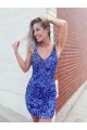 Affordable Short Velvet Sequin V-Neck Sleeveless Prom Dress Canada