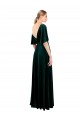 Affordable Deep V-Neck Flutter Sleeves Long Velvet Wrap Prom Dress Canada