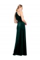 Affordable Long Jewel Neck Full Length Velvet Prom Dress with Side Slit Canada