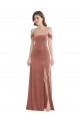 Affordable Off the Shoulder Flounce Sleeve Velvet Maxi Prom Dress & Pockets Canada