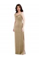 Affordable Asymmetrical One Shoulder Velvet Maxi Slip Prom Dress Canada