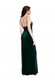 Affordable Straight Neckline Spaghetti Straps Long Velvet Prom Dress with High Side Slit Canada