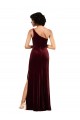 Affordable One Shoulder Floor-Length Velvet Prom Dress Canada