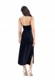 Affordable Midi Length Velvet Cocktail Prom Dress / Homecoming Dress with Cowl Neck and Spaghetti Straps Canada