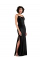 Affordable Modern Floor-Length Velvet Prom Dress with Cowl Neck and Spaghetti Straps Canada