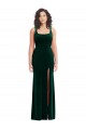 Affordable Square Neck Long Velvet Maxi Prom Dress Canada